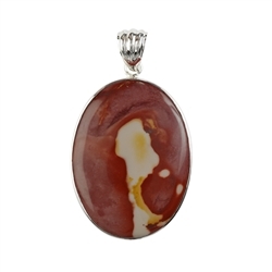 242023220290 Pendant Mookaite, oval (40 x 30mm), 5,0cm, platinized | Marco Schreier