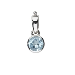 242023220294 Topaz (blue) pendant, round (6mm), 1.8cm, platinum plated | Marco Schreier