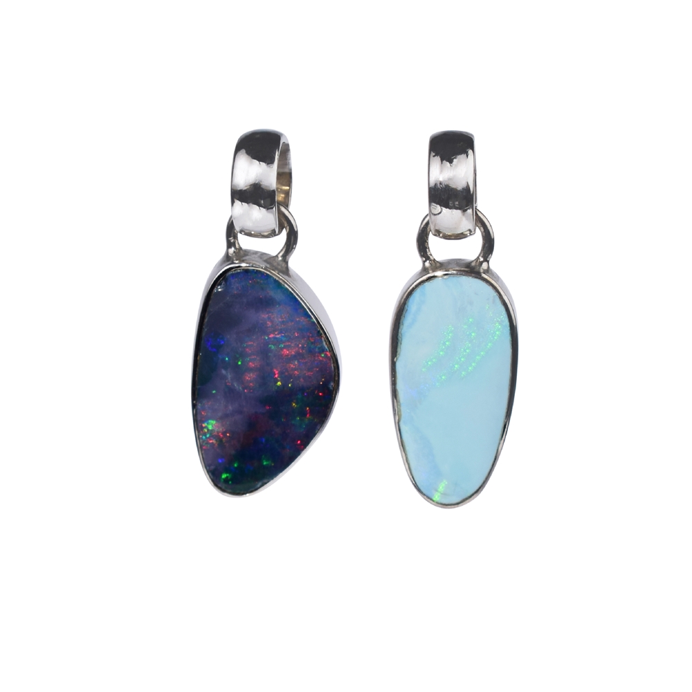 Pendant opal doublet, 2,2 - 2,5cm, platinum plated