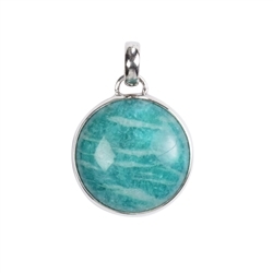 242023220332 Pendant Amazonite round (22mm), 3.1cm, platinum plated | Marco Schreier