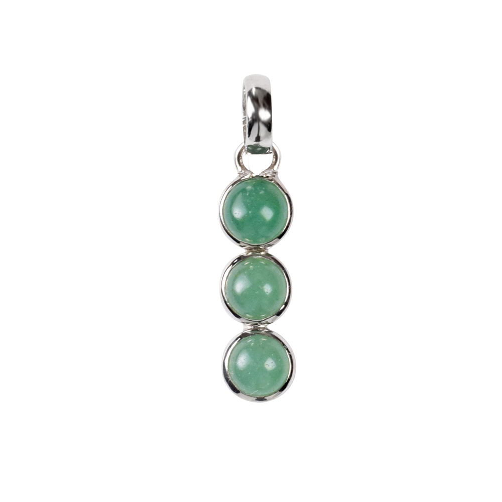 Pendentif Aventurine rond (6mm), 3,0cm, platiné