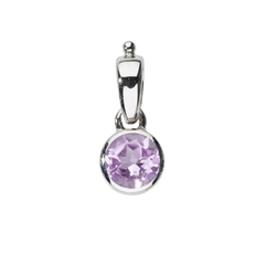 242023220347 Amethyst pendant, round (6mm), 1.8cm, platinum plated | Marco Schreier