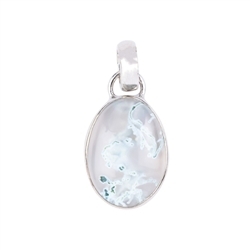 242023220357 Pendentif Agate mousse ovale (17 x 11mm), 2,7cm, platiné | Marco Schreier