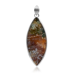 242023220397 Pendant Ocean Jasper Marquise, 6.2cm, platinum plated | Marco Schreier