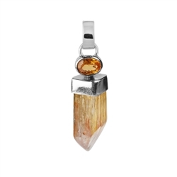 242023220443 Pendant Imperial Topaz (12 - 14mm), garnet, 3,0cm, platinum plated | Marco Schreier