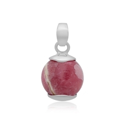 242023220447 Pendant Rhodochrosite round (15mm), 2,3cm, platinized | Marco Schreier