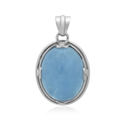 242023220454 Aquamarine oval pendant (28 x 18mm), 3.7cm, platinum plated | Marco Schreier