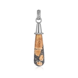 242023230025 Maligano jasper drop pendant, 5.2 cm, platinum plated | Marco Schreier