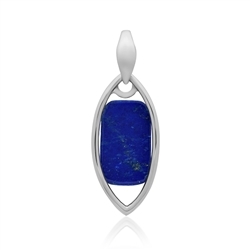 242023230042 Lapis Lazuli rectangle pendant (16 x 10mm), 3.8cm, platinum plated  | Marco Schreier