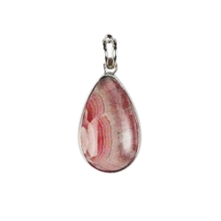 242023230100 Pendant Rhodochrosite drop (25 x 14mm), 4,1cm, platinized | Marco Schreier