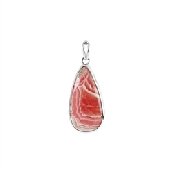 242023230101 Pendant Rhodochrosite drop (29 x 12mm), 4,4cm, platinum plated | Marco Schreier