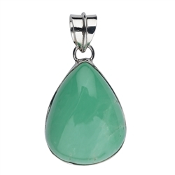 242023230205 Pendentif Variscite, goutte (25 x 16mm), 3,4cm, platiné | Marco Schreier