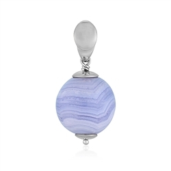 242023230237 Pendant chalcedony ball (20mm), 3.2cm, platinum plated | Marco Schreier