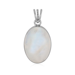 242023230285 Labrodorite (white) pendant, oval (24 x 17mm), 3.5cm, platinum plated | Marco Schreier