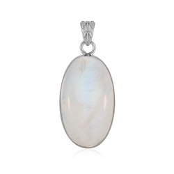 242023230286 Labrodorite (white) pendant, oval (35 x 20mm), 4.6cm, platinum plated | Marco Schreier