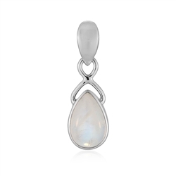 242023230288 Pendant Labrodorite (white), drop (12 x 8mm), 2.7cm, platinum plated | Marco Schreier