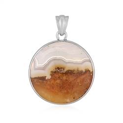 242023240003 Moss Agate pendant (yellow), round (30mm), 4.0cm, platinum plated | Marco Schreier