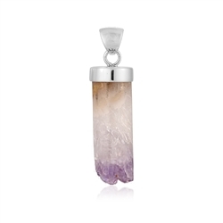 242023240028 Pendant amethyst with mother stone cylinder (21 x 9mm), 3.8cm, platinum plated | Marco Schreier