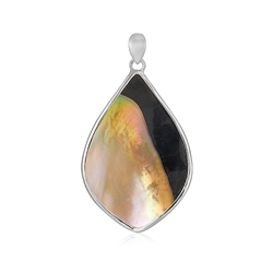 242023240035 Mother of Pearl (light / dark) drop pendant (40 x 30mm), 5.2cm, platinum plated | Marco Schreier