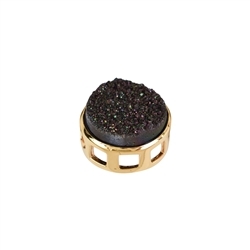 242109210032 Pendant Agate Druzy black (set), 1,6cm, gold plated | Marco Schreier