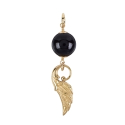 242109210036 Pendant Tourmaline (black) (20mm) with wings, 9.0cm, gold-plated | Marco Schreier