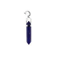 Anhänger Lapis Lazuli Stift, 5,4cm, rhodiniert, Vario-Clip