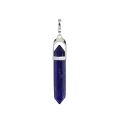 242118200091 Pendant Lapis Lazuli pin, 5.4cm, rhodium plated, vario clip | Marco Schreier