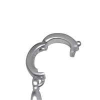 Pendentif Oeil-de-tigre-stylo, 5,3cm, rhodié, vario-clip