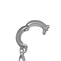 Pendentif Calcédoine-stylo, 5,3cm, rhodié, vario-clip