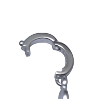 Pendentif Uvarovite rectangulaire (9 x 7mm), 2,5cm, rhodié, vario-clip