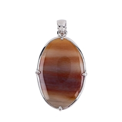 242118210032 Pendant carnelian oval (40 x 25mm), 5.2cm, rhodium plated | Marco Schreier