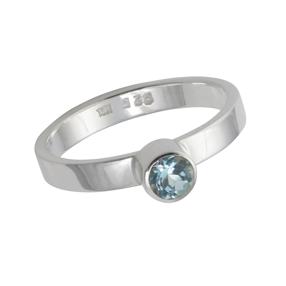  Ring Topaz blue faceted (4mm), size 61
