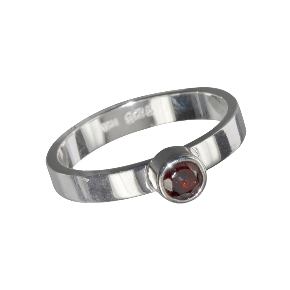 Ring garnet (4mm) faceted, size 53 Special price!