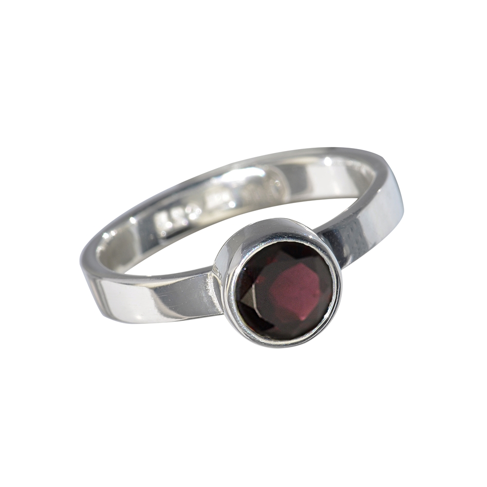  Ring garnet (6mm) faceted, size 61 Special price!