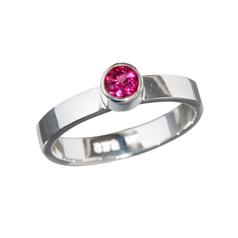 Ring Tourmaline red, faceted (4mm), size 59