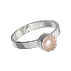 243005130331 Ring Perle lachsfarben (6mm), Gr. 55 | Edelsteine, Heilsteine & Schmuck-Handel