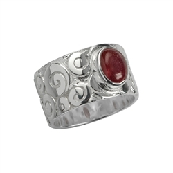 243005150067 Ring "Curly" Turmalin rot, Gr. 53 | Großhändler Edelsteine, Heilsteine & Schmuck