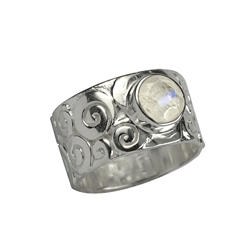 243005150098 Ring "Curly", Labradorit weiß, Gr. 55 | Edelsteine, Heilsteine & Schmuck-Handel