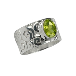 243005150103 Ring "Curly",  Peridot, Gr. 53 | Großhändler Edelsteine, Heilsteine & Schmuck