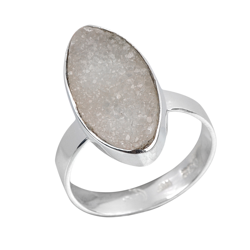 Bague Agate Druzy (20mm), taille 57