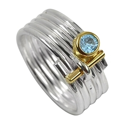 243005150158 Ring Streifen Topas blau, Gr. 55 | Großhändler Edelsteine, Heilsteine & Schmuck