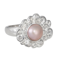 243005150217 Ring pearl rose, topaz, size 55 | wholesaler gems, healing stones & jewelry