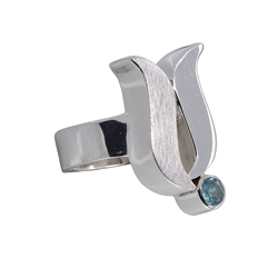 243005150268 Ring "Wellen" Topas blau, Gr. 55 | Großhändler Edelsteine, Heilsteine & Schmuck