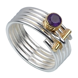 243005150322 Ring Streifen Amethyst, Gr. 57 | Großhändler Edelsteine, Heilsteine & Schmuck