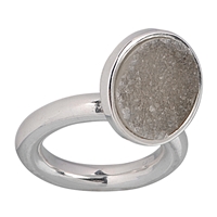 Ring Agate Druzy with movable setting, size 63