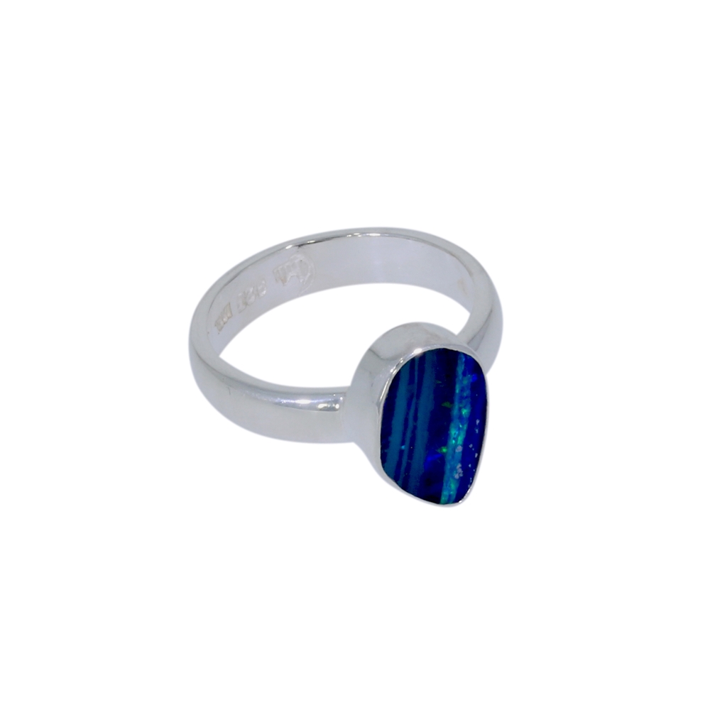 Ring opal doublet free shape (10 x 12mm), size 59