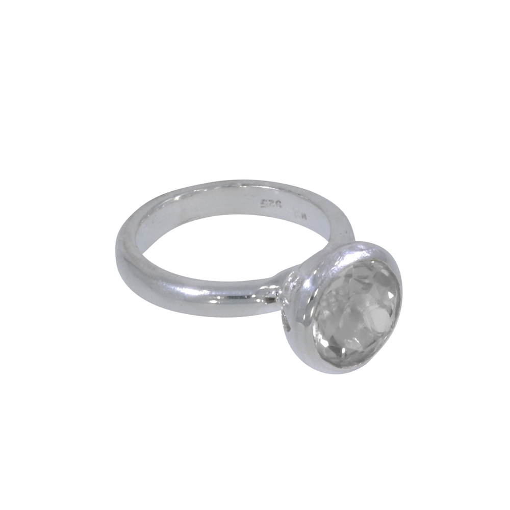 Ring Topaz white faceted (10mm), size 55