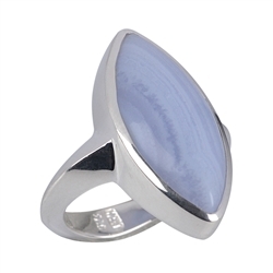 243005160057 Ring Navette Chalcedon, Gr. 53 | Großhändler Edelsteine, Heilsteine & Schmuck