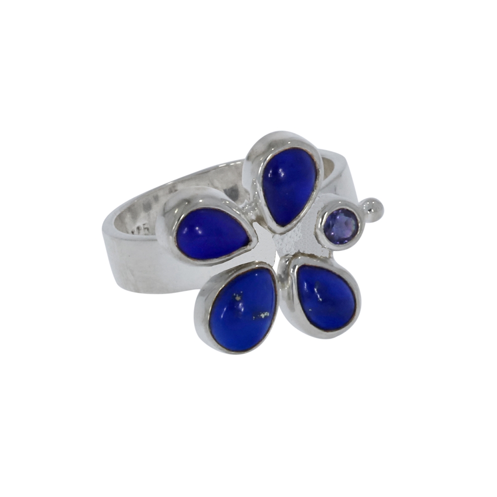 Ring Lapis Lazuli „Schmetterling“, Gr. 55