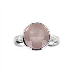 243005180074 Ring Rosenquarz (12mm) facettiert, Größe 53 | Edelsteine, Heilsteine & Schmuck